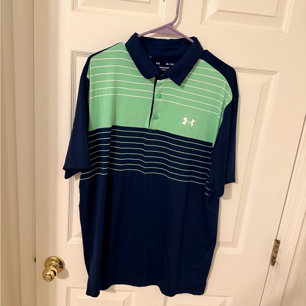 Under Armour Men's Polo in Navy and Light Green